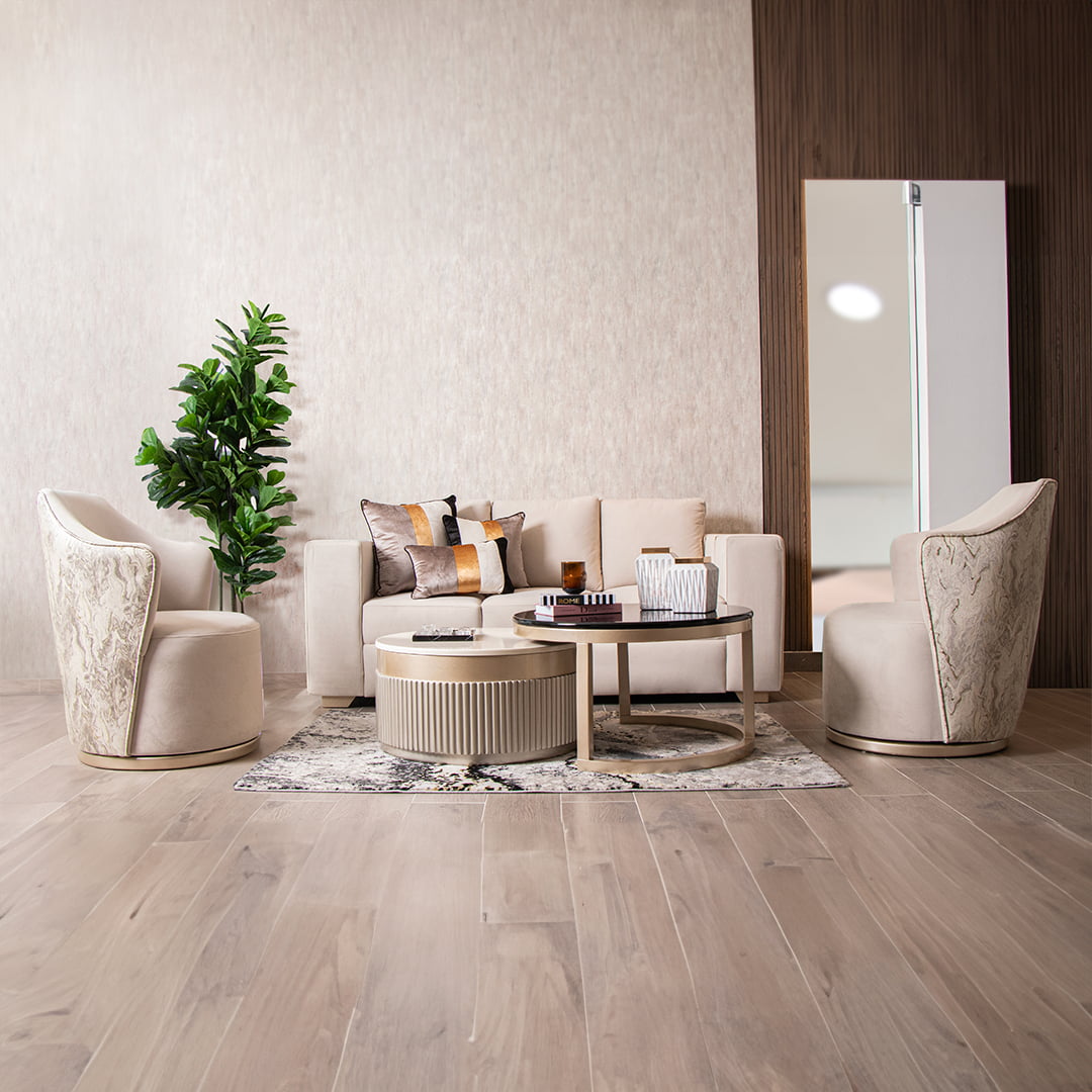 Muebles de sala modernos con estructuras reforzadas y diseño de vanguardia