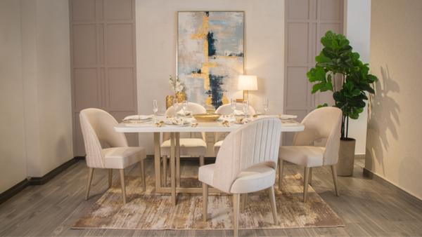 COMEDOR 6 PTO NORUEGA EVOLUTION ALLICE OFF WHITE Y KANSAS MARFIL