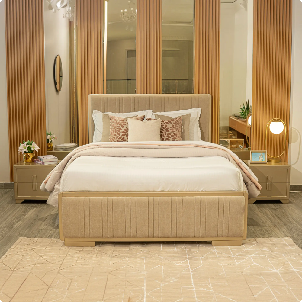 Cama Emely 140 x 190 con 2 Nocheros