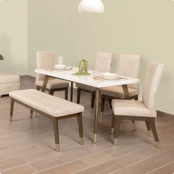 Comedor 7 Puestos Royal Evo Bronce Champagne Regional/Juni Marfil