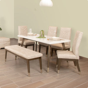 Comedor 7 Puestos Royal Evo Bronce Champagne Regional/Juni Marfil