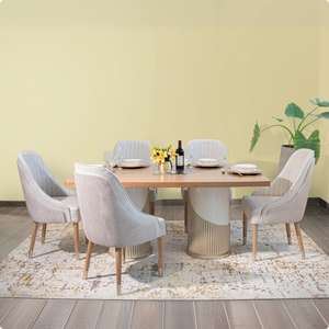 COMEDOR 6 PTOS CAVALIER TOSCANA ALMENDRA - CHALET BEIGE