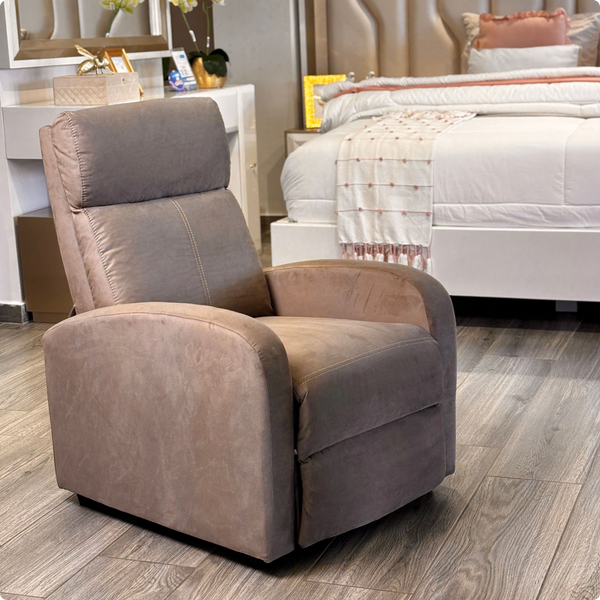 SILLA RECLINABLE DANTE TAUPE ESTATICA PUSH ARM