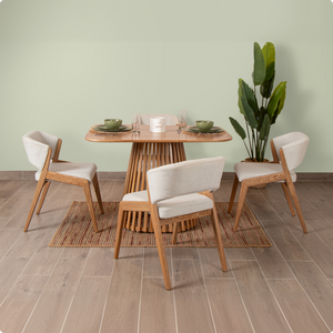 COMEDOR 4 PTOS SUNSET MADERA NATURAL HOUSTON PERLA