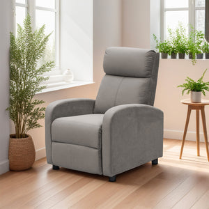 SILLA RECLINABLE DANTE TAUPE ESTATICA PUSH ARM