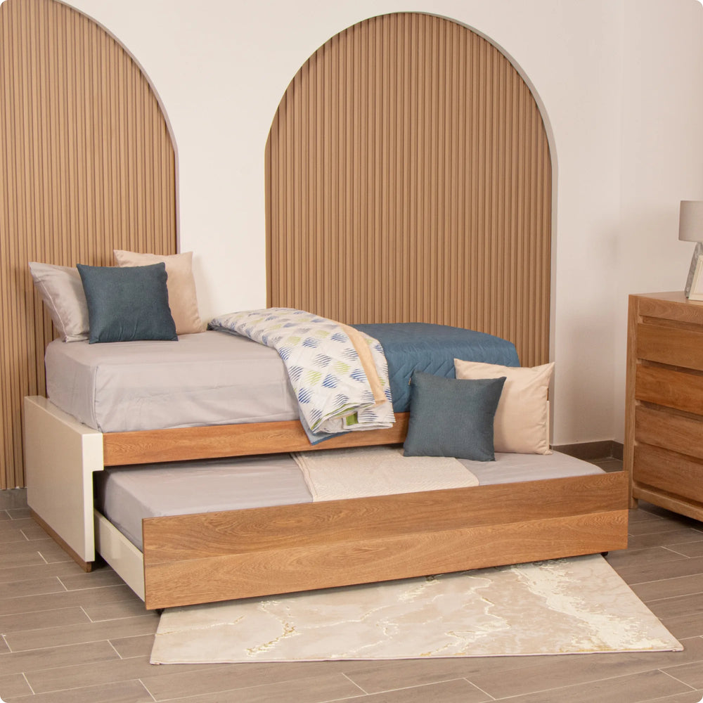 Cama Texas Dúplex 100 x 190 Roble Natural