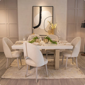 Comedor 6 Puestos Solaris Tela Veracruz Marfil